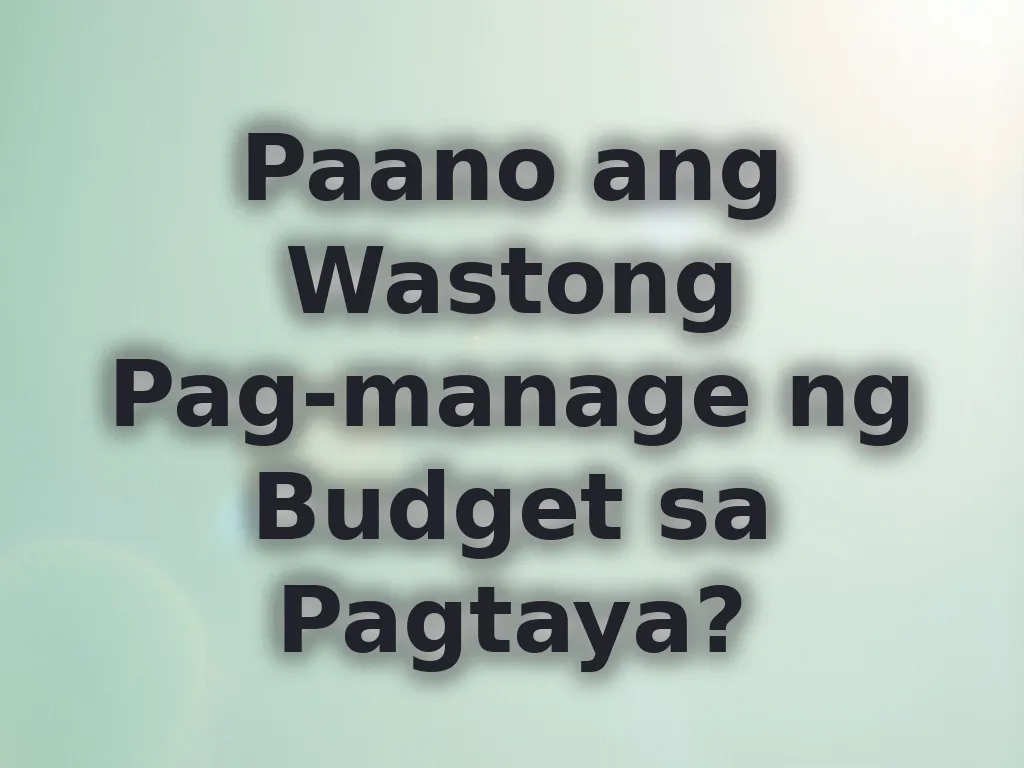 Pag-manage ng budget
